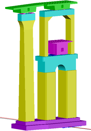 公铁两用门式桥墩三维效果图