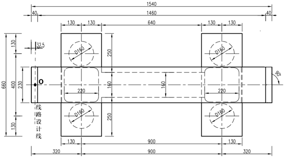 右线4号桥墩平面图